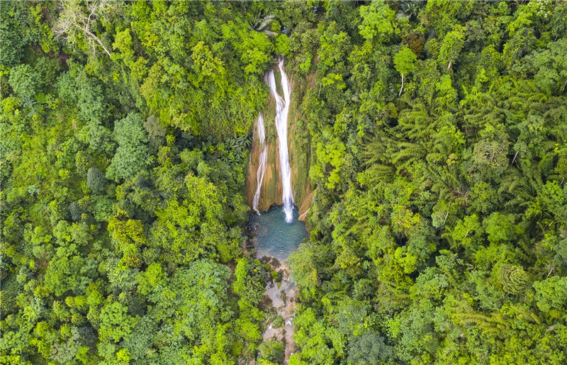 空拍的奎儿瀑布。