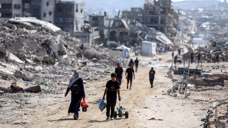 加沙地带的巴勒斯坦民众。（图片来源：新华社/越通社）