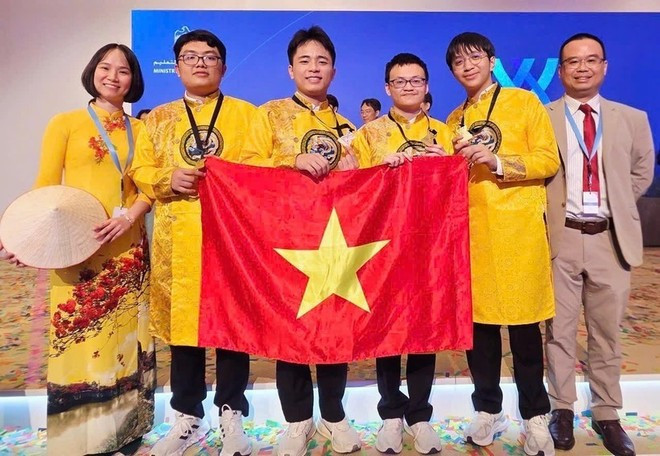 越南队在2025年国际化学奥林匹克竞赛上夺得4枚金牌。(图片来源:越通社) giaoduc3.jpg
