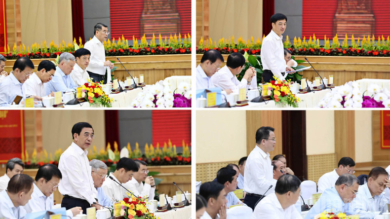 越共中央政治局委员、中央书记处书记、中央组织部部长黎明兴;越共中央政治局委员、中央书记处书记、中央检查委员会主任阮维玉;越共中央政治局委员、政府常务副总理阮和平出席此次工作会议。 tolam2.jpg