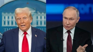 美国总统唐纳德·特朗普与俄罗斯总统弗拉基米尔·普京。（图片来源：新华社/越通社）