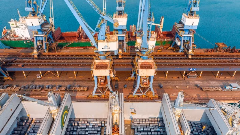 通过容橘深水港开展的货物出口活动。