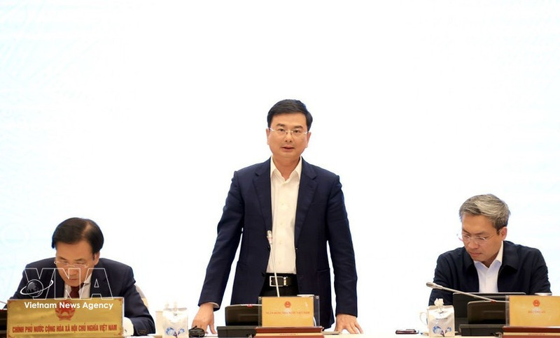 越南国家银行副行长范青河发言。（图片来源：越通社）