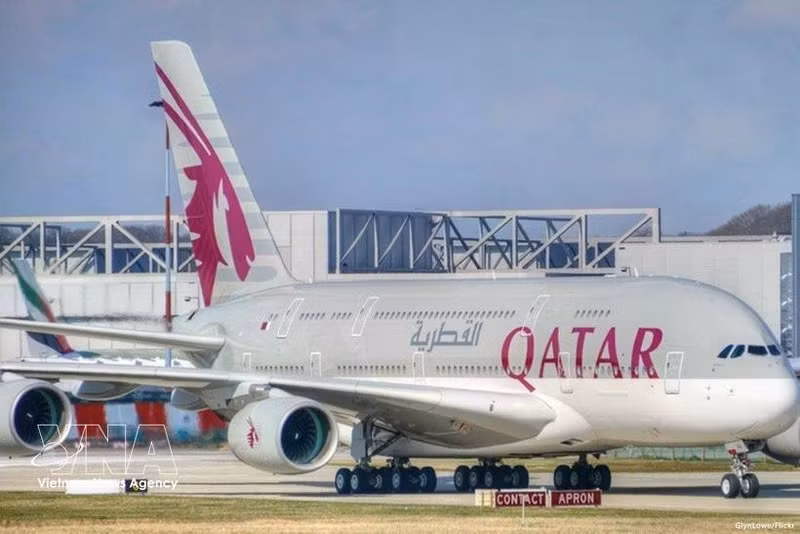卡塔尔航空公司的飞机。（图片来源：越通社）