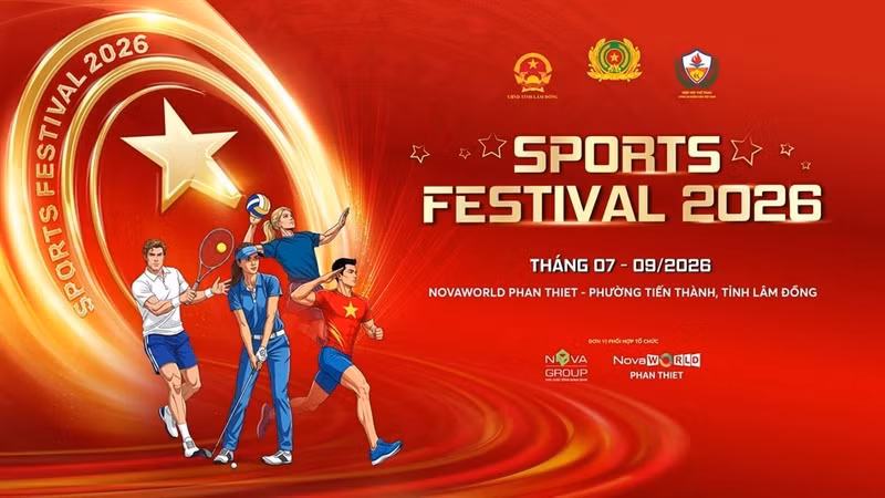 2026年体育节（Sports Festival 2026）将于7月7日至9月22日在林同省NovaWorld潘切举行。（图片来源：tdtt.gov.vn）