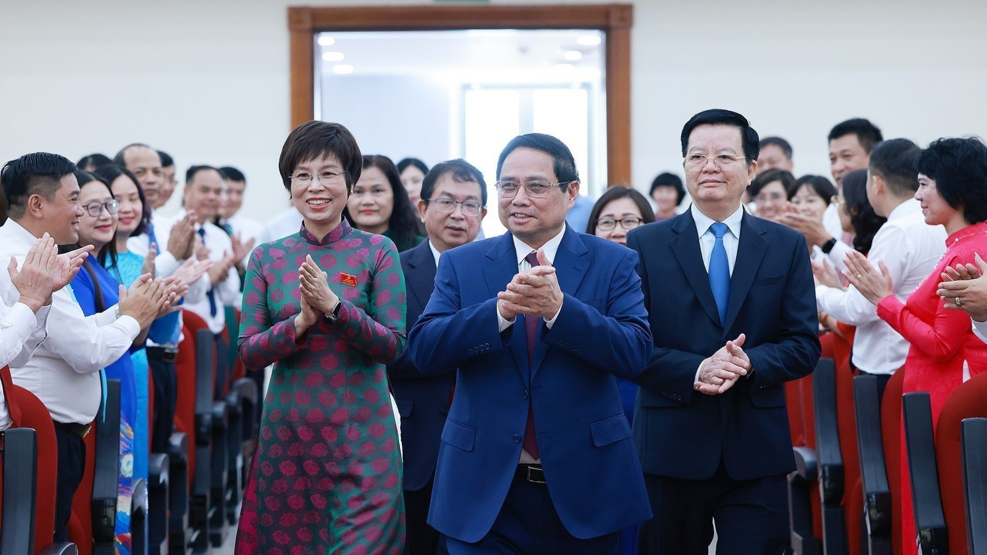政府总理范明正出席越共越通社机关第二十七次代表大会。（图片来源：越通社）