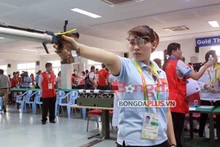 阮明州打出195.6环夺金。（图片来源：越南足球报网）