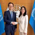 越南常驻联合国代表团团长杜雄越大使与第80届联合国大会主席安娜莱娜·贝尔伯克。（图片来源：越通社）