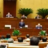 越南财政部部长阮文胜回答国会代表的质询。