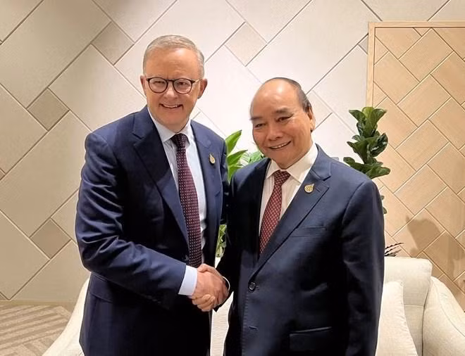 阮春福主席会见澳大利亚总理安东尼·阿尔巴尼斯。（图片来源：越通社）