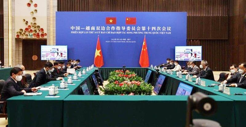 2022年越中双边合作指导委员会年会。（图片来源：越通社）