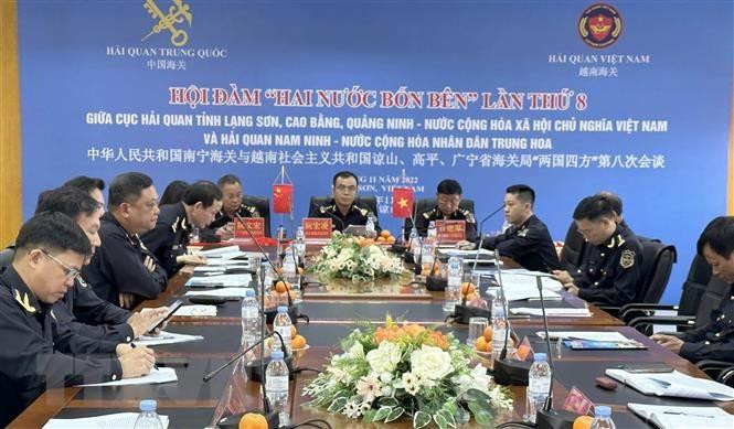 “两国四方”海关第8次会谈谅山省分会场。（图片来源：越通社）