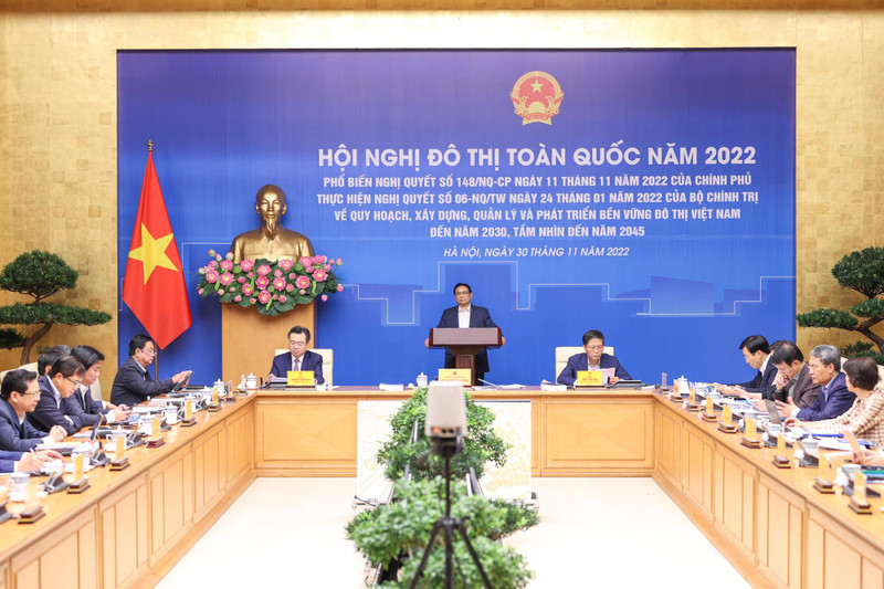 范明正总理主持召开2022年越南全国城市工作会议。（图片来源：VGP）
