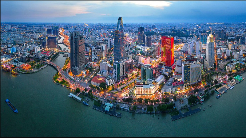 鸟瞰的胡志明市。
