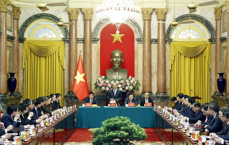 会见全景。（图片来源：越通社）