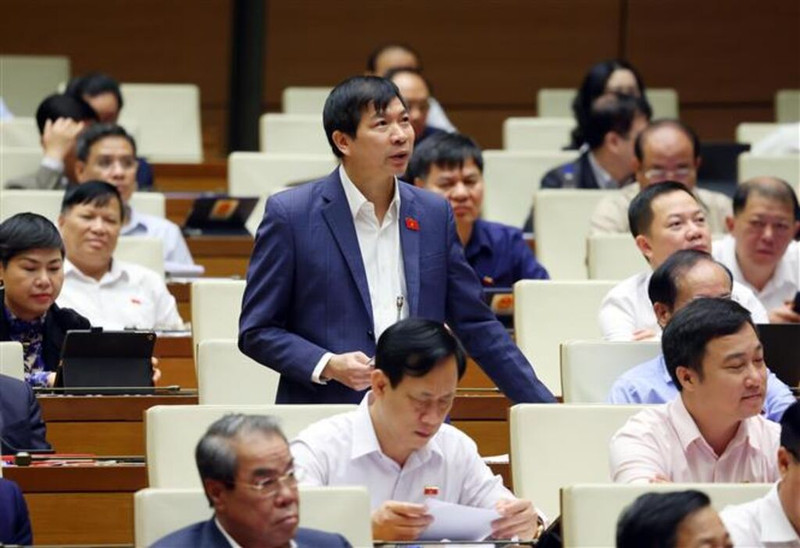 清化省国会代表发表讲话。