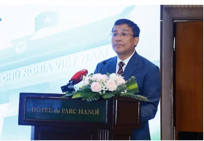 越南外交部常务副部长、国家边界委员会主任阮明宇在会上发表讲话。（图片来源：越通社）