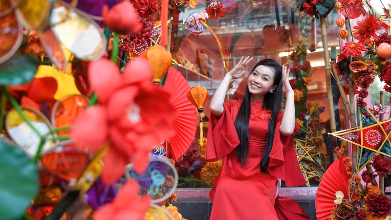 每逢中秋节，河内市马街琳琅满目、五彩缤纷的五角星灯笼、各种形状的灯笼和玩具等吸引了诸多年轻人和小孩子的眼球。