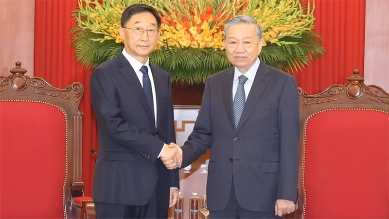 苏林总书记、国家主席会见中国广西壮族自治区党委书记刘宁。