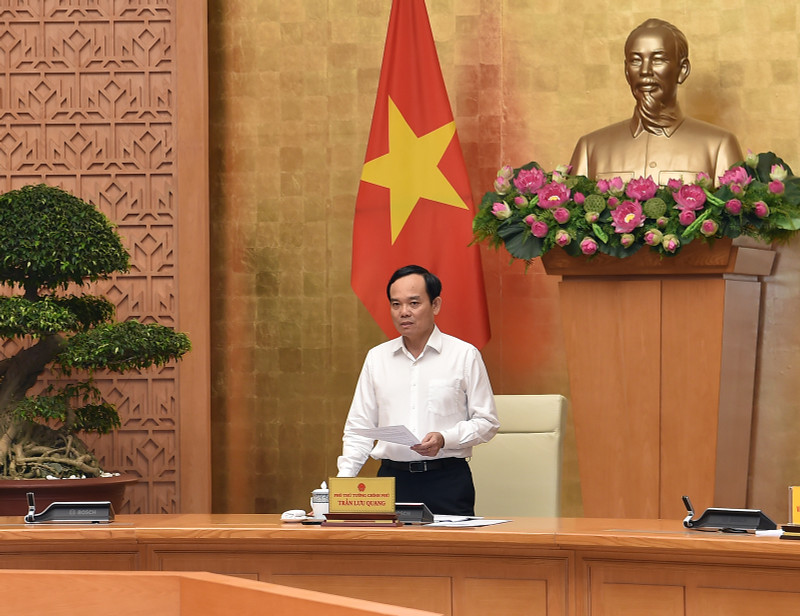 越南政府副总理，打击非法、不报告和不受管制（IUU）捕鱼国家指导委员会主任陈流光主持会议。