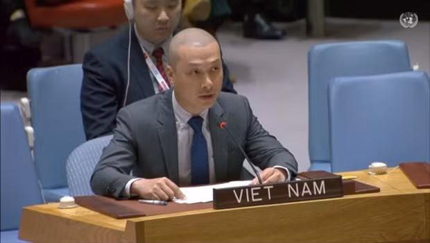 越南常驻联合国代表团副团长阮黄原公使衔参赞。