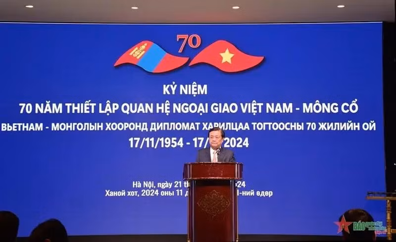 越南农业与农村发展部部长黎明欢发表讲话。（图片来源：人民军报）