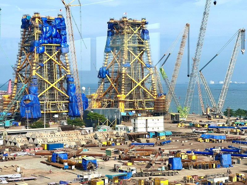 PTSC海上风电项目基地施工现场。（图片来源：越通社）