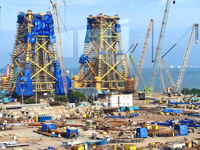 PTSC海上风电项目基地施工现场。（图片来源：越通社）