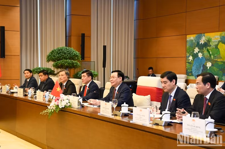 越南国会主席王廷惠以及越南代表出席会见。
