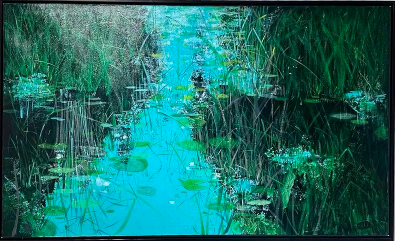 越南工业美术大学讲师陈孟灵画家的作品《周六中午》。