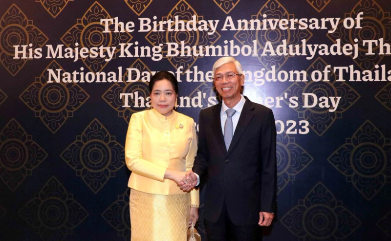 胡志明市人民委员会副主席武文欢和泰国驻胡志明市总领事Wiraka Moodhitaporn。（图片来源：越通社）