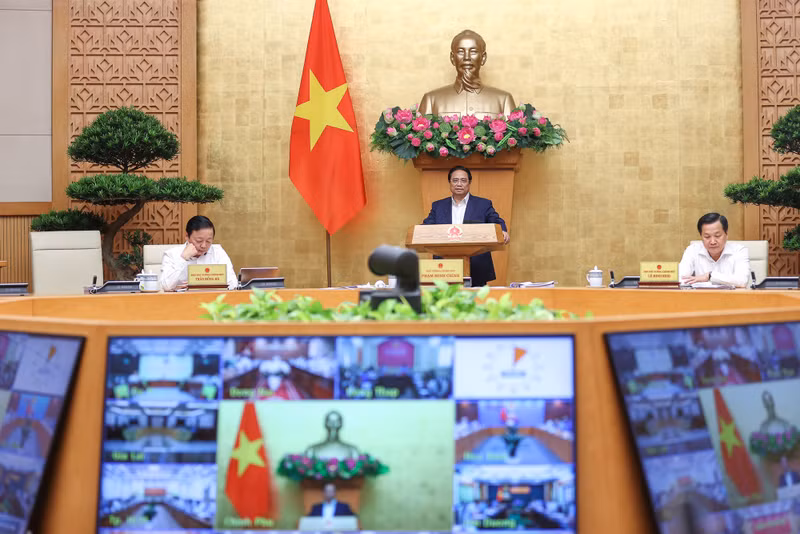 范明正总理在会上发表讲话。（图片来源：VGP）