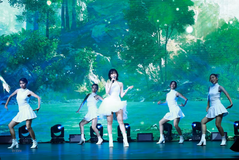 韩越文化交流音乐晚会的节目表演。