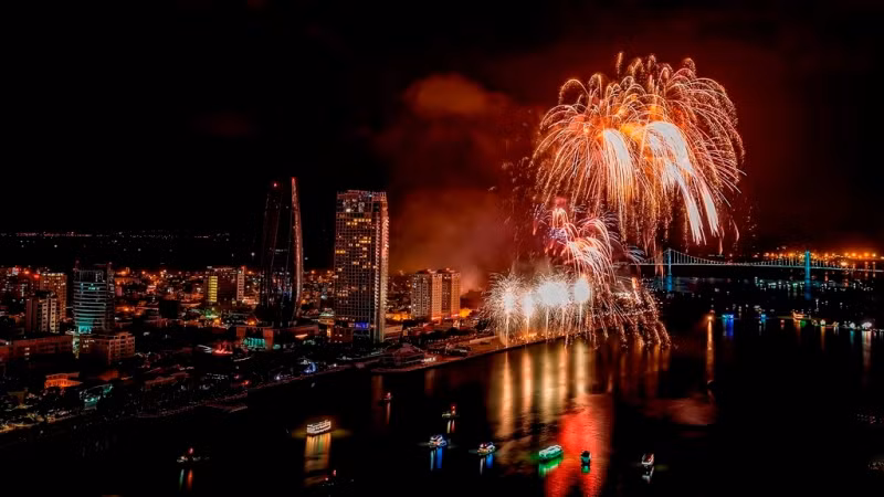 芬兰烟花队的表演。