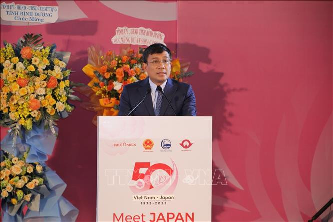 越南外交部常务副部长阮明宇发表讲话。（图片来源：越通社）