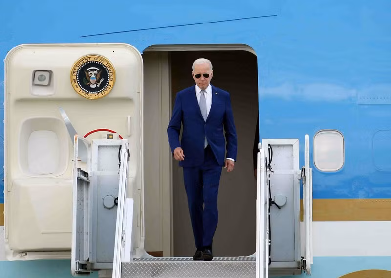 越南时间9月10日下午，美国总统乔·拜登抵达河内。（图片来源：越通社）