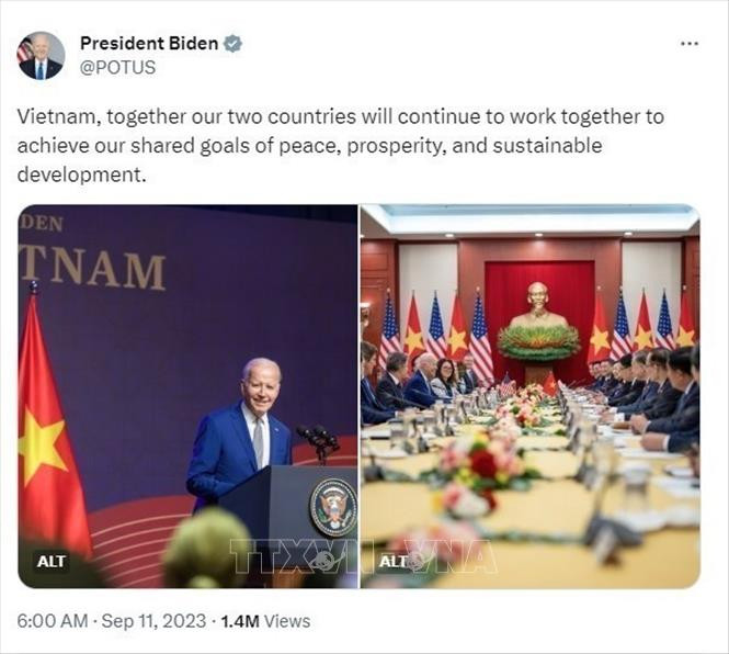 美国总统乔·拜登在社交网X（原Twitter）发文。（截图）