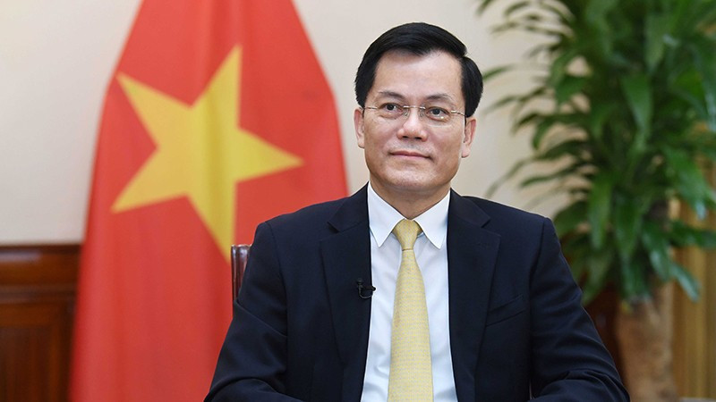 越南外交部副部长何金玉在美国总统约瑟夫·拜登访问越南前夕接受媒体记的采访。