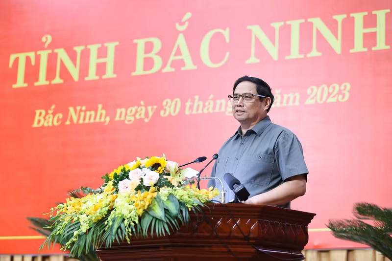 范明正总理在会上发表讲话。（图片来源：VGP）