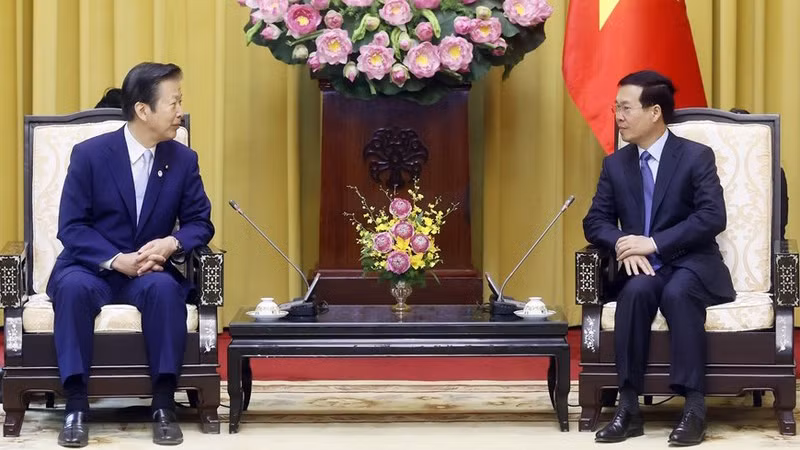 越南国家主席武文赏会见日本公明党党首山口那津男。