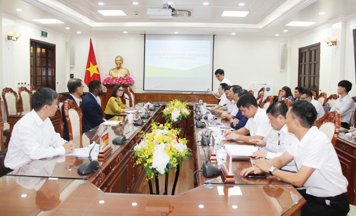 会谈场景。（图片来源：hanam.gov.vn）