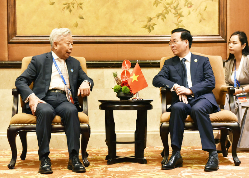 越南国家主席武文赏会见亚投行行长金立群。