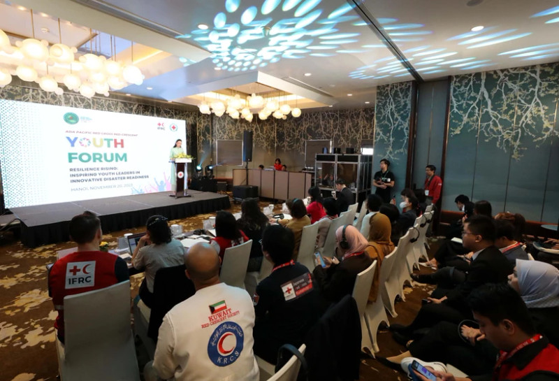 红十字会与红新月会国际联合会亚太地区青年论坛在在河内开幕。（图片来源：越通社）