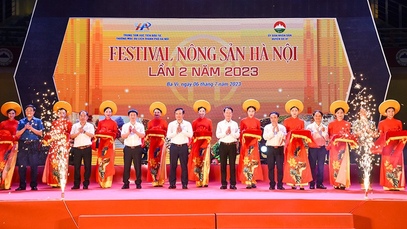 2023年第二届河内市农产品节开幕式。