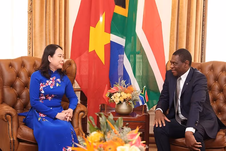 越南国家副主席武氏映春和南非副总统保罗•马萨蒂勒。