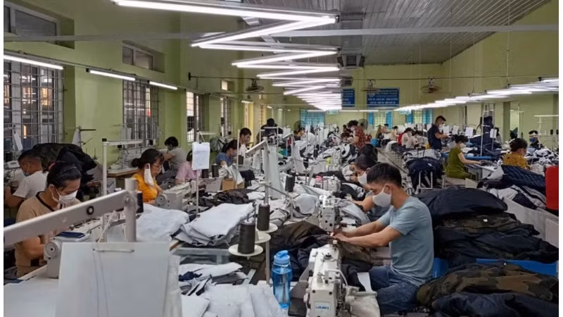 南定纺织服装股份公司的纺织品生产。 （图片来源：明德 摄）