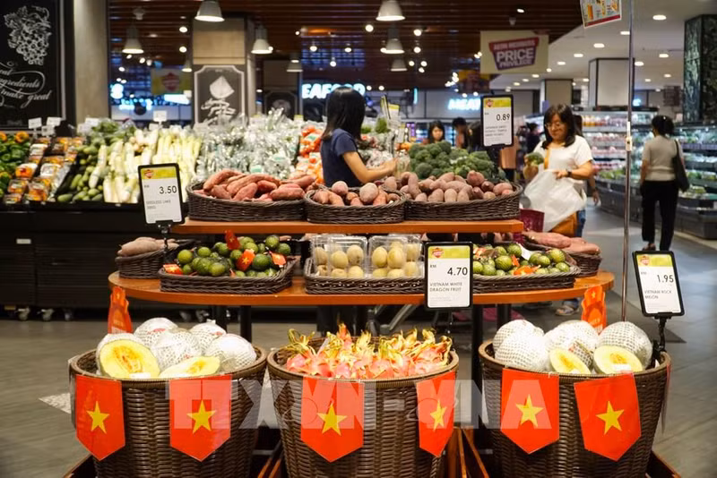 在马来西亚永旺超市的越南商品。（图片来源：越通社）