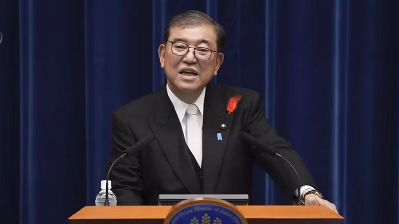 日本首相石破茂。（图片来源：Kyodo）