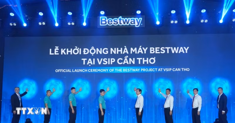 Bestway工厂项目开工仪式。（图片来源：越通社）