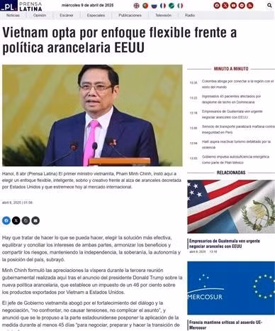 拉美媒体高度评价越南做出积极的回应。（图片来源：越通社）